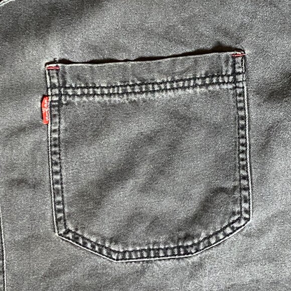 Levis Vintage Mens Grey Denim Button-Up Shirt Large - Picture 5 of 7